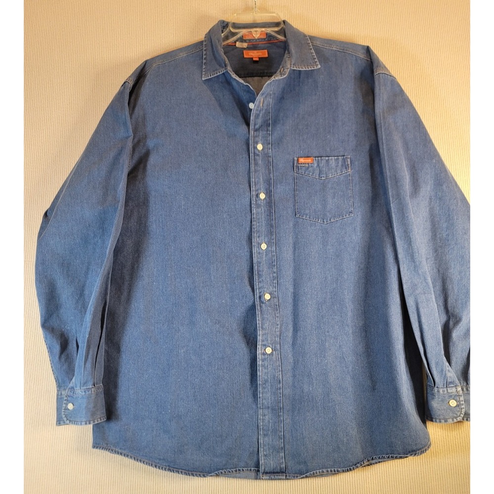 faconnable mens shirt xxl 2xl Vintage heavy demim like fabric excellent conditio